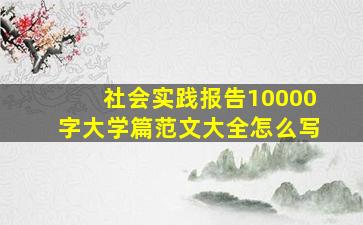 社会实践报告10000字大学篇范文大全怎么写