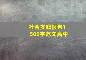 社会实践报告1500字范文高中