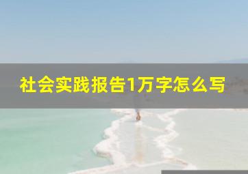 社会实践报告1万字怎么写