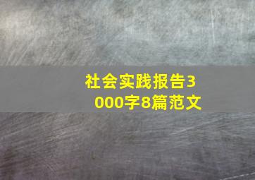 社会实践报告3000字8篇范文