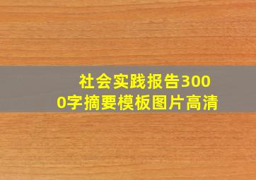 社会实践报告3000字摘要模板图片高清