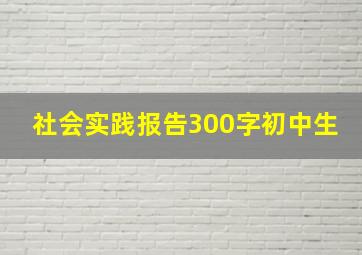 社会实践报告300字初中生