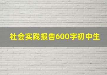 社会实践报告600字初中生