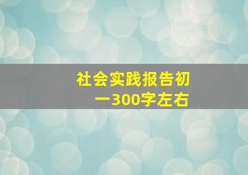 社会实践报告初一300字左右