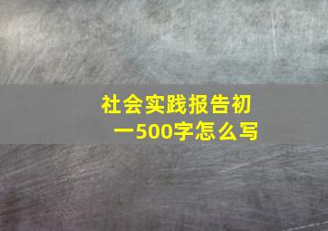 社会实践报告初一500字怎么写