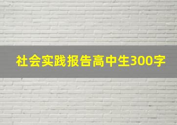 社会实践报告高中生300字