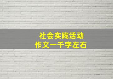 社会实践活动作文一千字左右