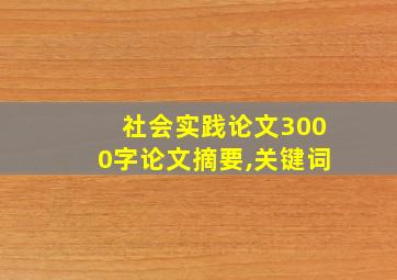 社会实践论文3000字论文摘要,关键词