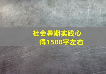 社会暑期实践心得1500字左右