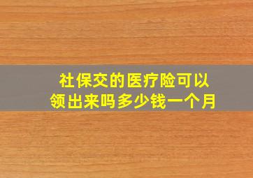 社保交的医疗险可以领出来吗多少钱一个月