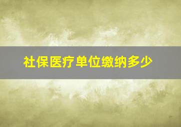 社保医疗单位缴纳多少