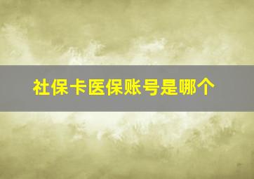 社保卡医保账号是哪个