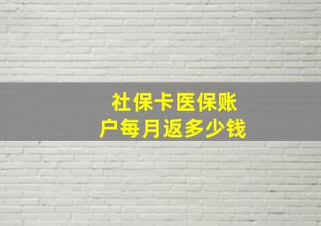 社保卡医保账户每月返多少钱