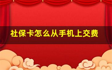 社保卡怎么从手机上交费