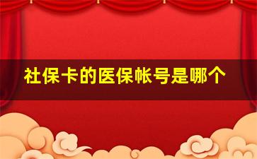 社保卡的医保帐号是哪个