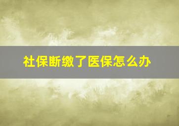 社保断缴了医保怎么办