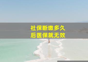 社保断缴多久后医保就无效