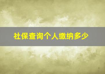 社保查询个人缴纳多少