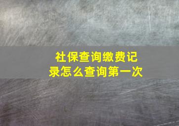 社保查询缴费记录怎么查询第一次