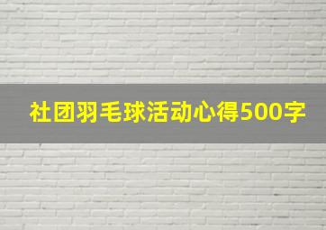 社团羽毛球活动心得500字