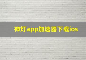 神灯app加速器下载ios