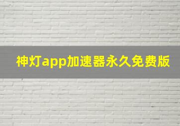 神灯app加速器永久免费版