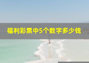 福利彩票中5个数字多少钱