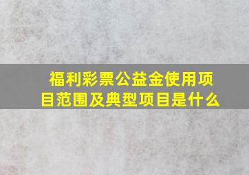 福利彩票公益金使用项目范围及典型项目是什么