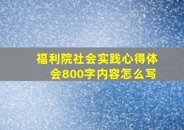 福利院社会实践心得体会800字内容怎么写