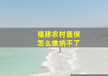 福建农村医保怎么缴纳不了