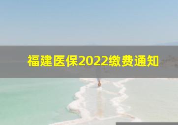 福建医保2022缴费通知