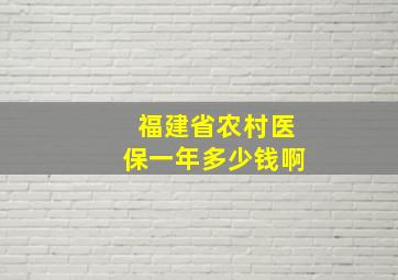 福建省农村医保一年多少钱啊