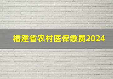 福建省农村医保缴费2024