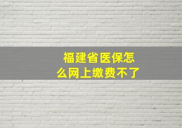 福建省医保怎么网上缴费不了