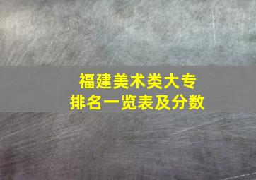 福建美术类大专排名一览表及分数