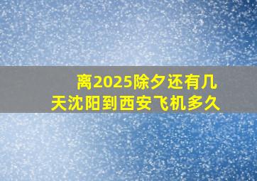 离2025除夕还有几天沈阳到西安飞机多久