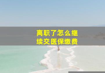 离职了怎么继续交医保缴费