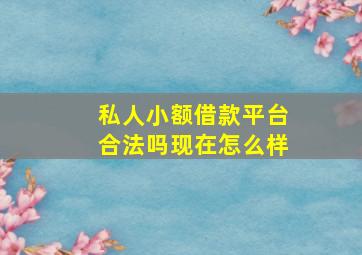 私人小额借款平台合法吗现在怎么样