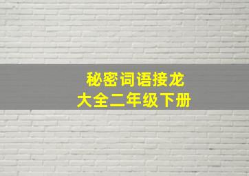 秘密词语接龙大全二年级下册