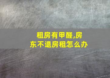 租房有甲醛,房东不退房租怎么办