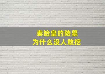 秦始皇的陵墓为什么没人敢挖