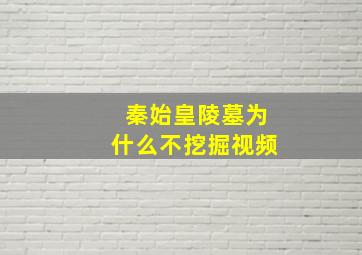 秦始皇陵墓为什么不挖掘视频