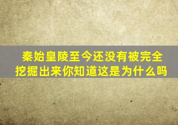 秦始皇陵至今还没有被完全挖掘出来你知道这是为什么吗