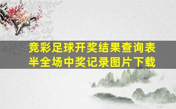 竞彩足球开奖结果查询表半全场中奖记录图片下载