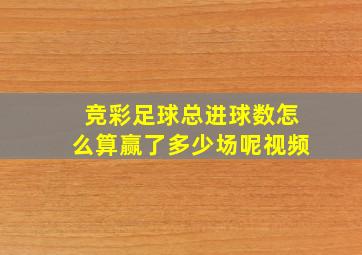 竞彩足球总进球数怎么算赢了多少场呢视频