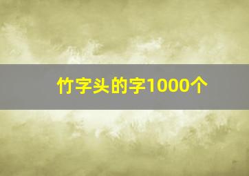 竹字头的字1000个