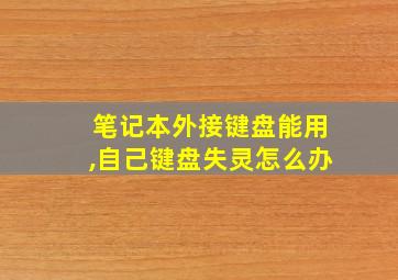 笔记本外接键盘能用,自己键盘失灵怎么办