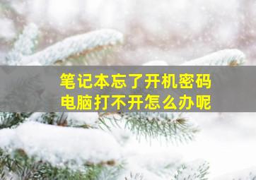 笔记本忘了开机密码电脑打不开怎么办呢