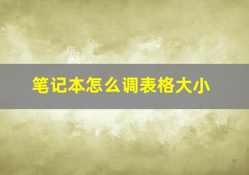 笔记本怎么调表格大小