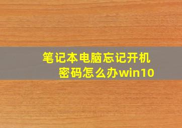 笔记本电脑忘记开机密码怎么办win10